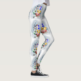 Billiards Ball Snowman Leggings de Natal