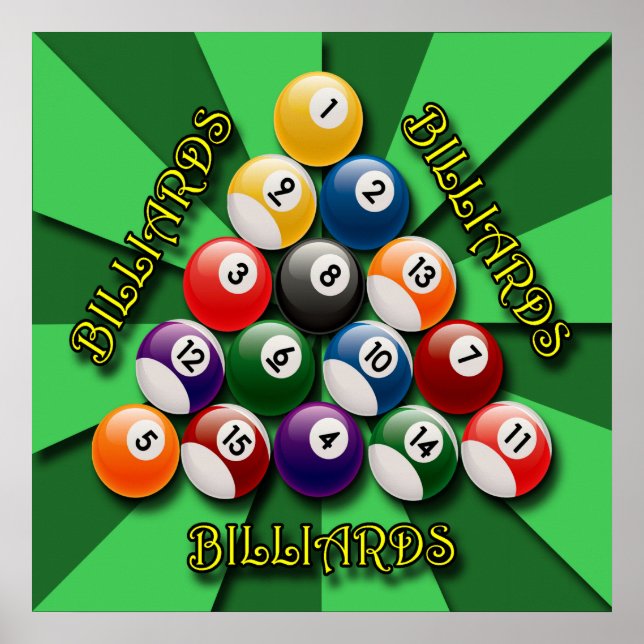 BILLIARDS BALLS POSTER (Frente)
