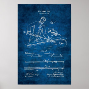 Billiards Poster Patent Art n.º 7 Piscina Room De
