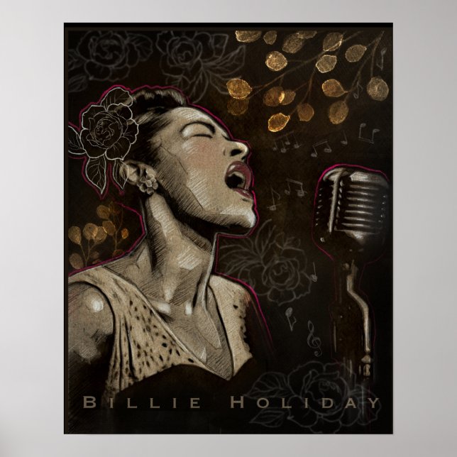 Billie Holiday Jazz Singer Poster (Frente)