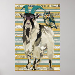 Billy Goat & Owl Art Poster