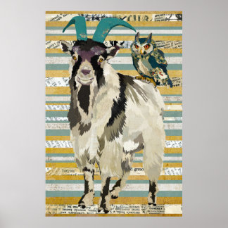 Billy Goat & Owl Art Poster