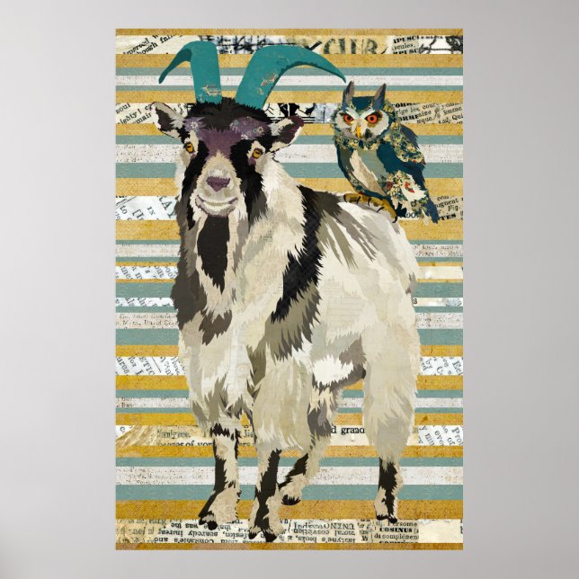 Billy Goat & Owl Art Poster (Frente)