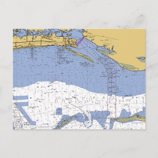 Biloxi, cartão postal do Gráfico de Porto Náutico  (Frente)