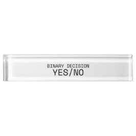 Binary Decision Yes No Minimalist Typewriter 