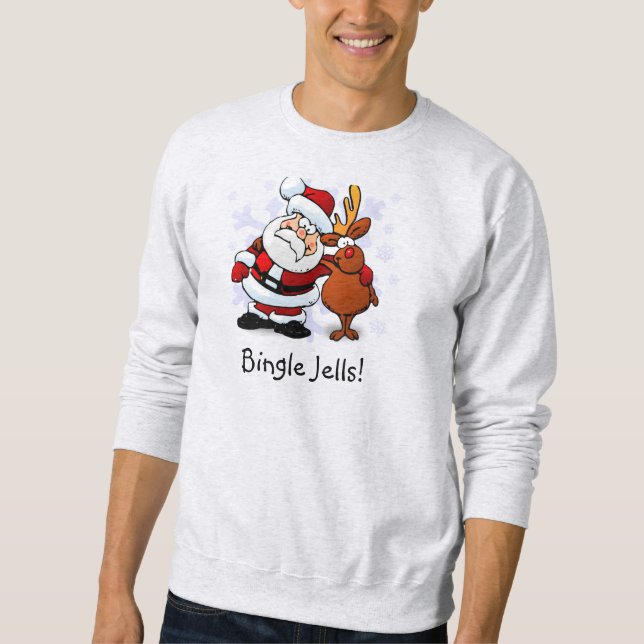 Bingle Jells Santa & Rudolph Suéter de Natal (Frente)