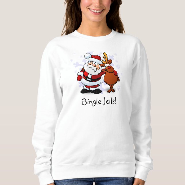 Bingle Jells Santa & Rudolph Suéter de Natal (Frente)