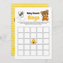 Bingo Chá de fraldas de Bumblebee Mel de Urso Boni