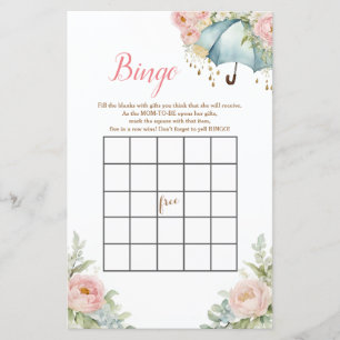Bingo Chá de fraldas Guarda-chuva do Chá de abril