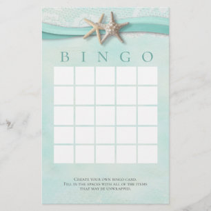 Bingo da estrela do mar e do chá do laço