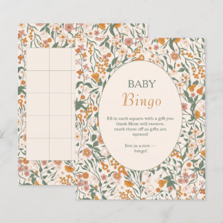 Bingo de Bebê de Flor Silvestre Botânica de Outono