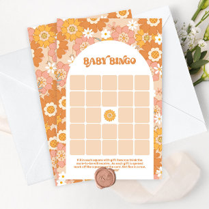 Bingo de bebê floral retrô