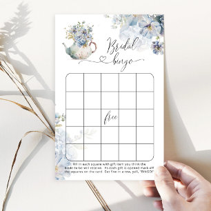 Bingo de bingo de chá de panela floral azul