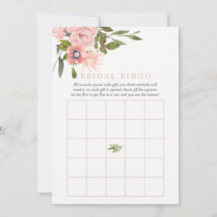 Bingo de Brida Rosa, Blush, floral com aquarelas