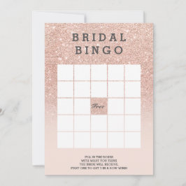 Bingo de casamento rosa dourado falso brilho