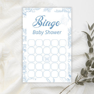 Bingo de Chá de Bebê Floral Borboleta Azul Diverti