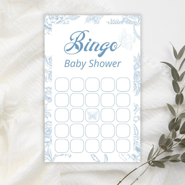 Bingo de Chá de Bebê Floral Borboleta Azul Diverti (Criador carregado)