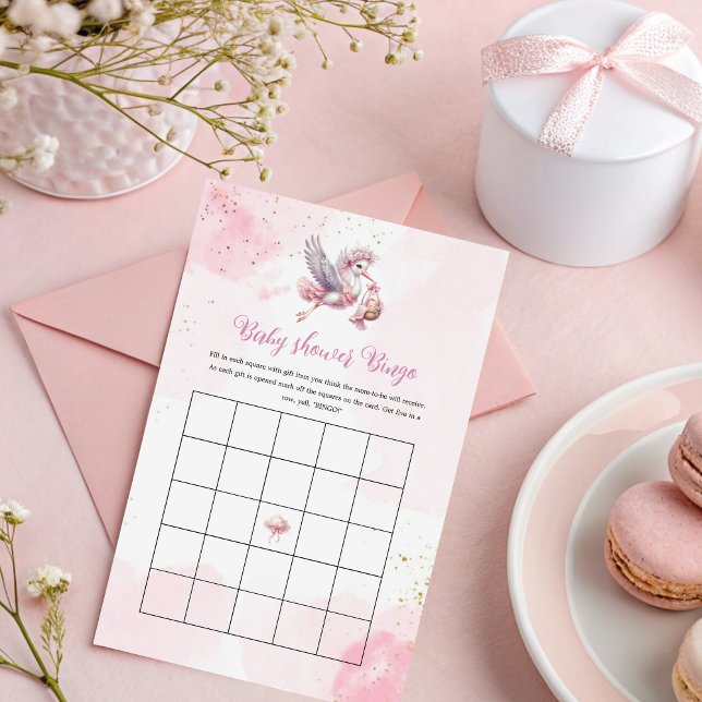 Bingo de Chá de Bebê Nuvem Rosa com Desenho de Ceg (Criador carregado)