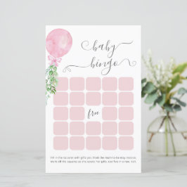 Bingo de Chá de fraldas com Cor de Água Rosa