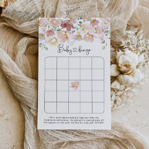 Bingo de chá de fraldas de flores silvestres flora
