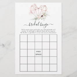 Bingo de Chá de Noiva Geométrico de Eucalipto