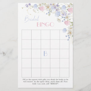 Bingo de Chá de panela de flores silvestres roxas