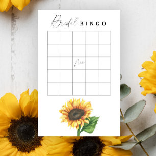 Bingo de Chá de panela de girassol minimalista
