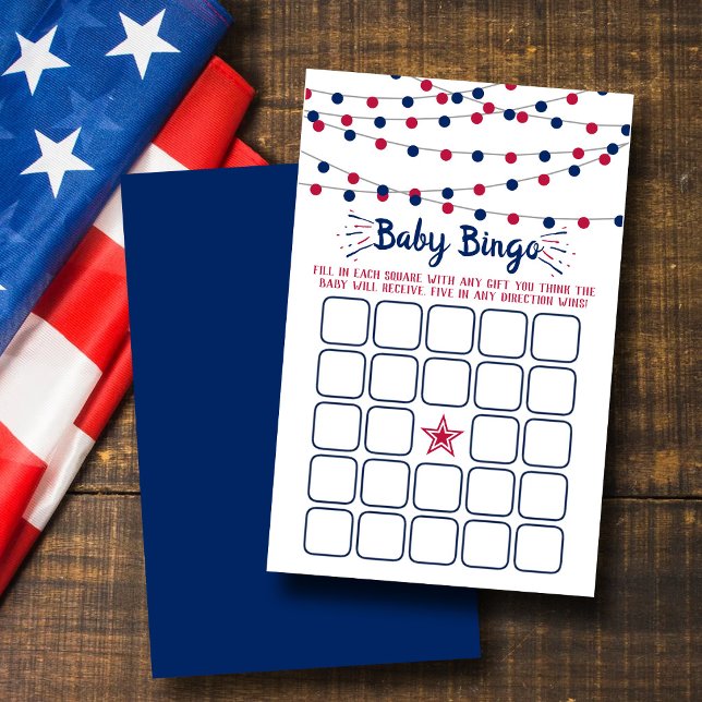 Bingo de Chás de Bebê do Dia 4 de Julho Vermelho,  (Criador carregado)