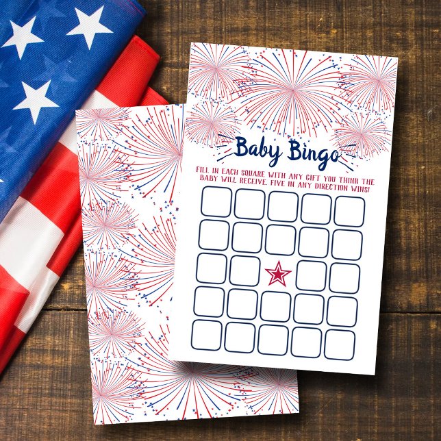Bingo de Chás de Bebê do Dia 4 de Julho Vermelho,  (Criador carregado)