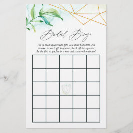 Bingo de Chuvada de Noiva Cristal Geométrico Aquar