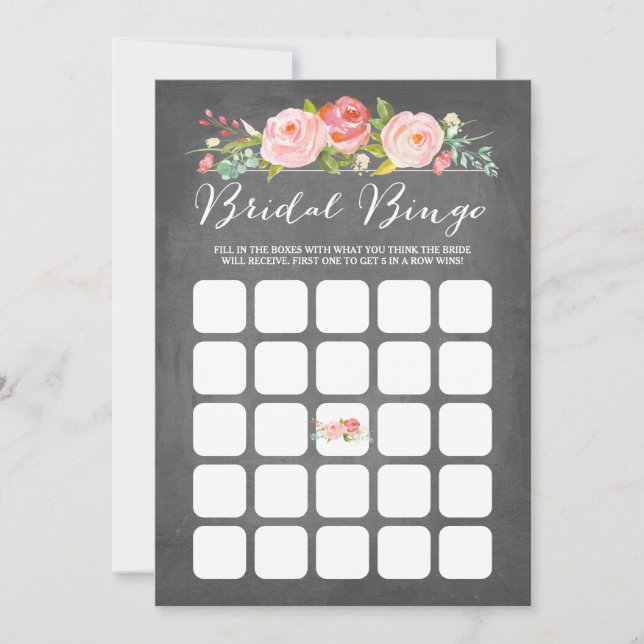 Bingo de Chuveiro de Noiva do Jardim de Rosas (Frente)