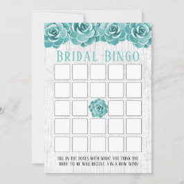 Bingo de Chuveiro de Noiva Floral Suculento Rústic