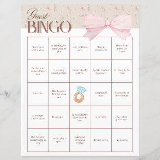 Bingo de Convidados para Chá de Noiva