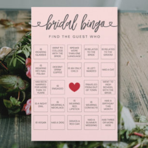 Bingo de Noiva Encontre o Convidados Jogo de Chá d