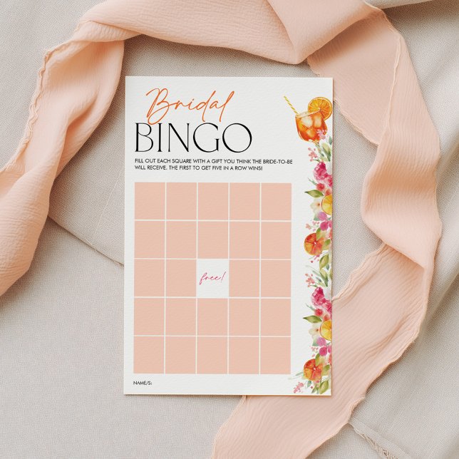 Bingo de Noiva Jogos de Chá de Noiva Citrus Spritz (Bridal Bingo Game | Bridal Shower Game | Love at First Spritz Citrus Theme)