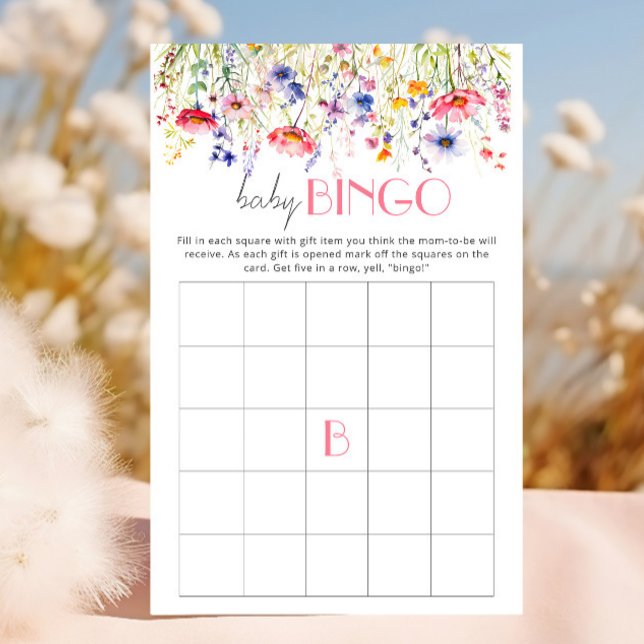 Bingo de Presentes para Chá de Bebê Flores Silvest (Criador carregado)