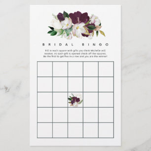 Bingo de Primavera Bridal, Velvet e Plum Escuro