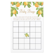 Bingo Divertido para Chá de Bebê Flor de Laranjeir