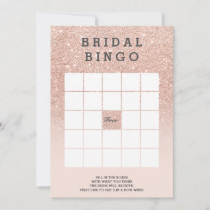Bingo nupcial rosa dourado falso brilhante