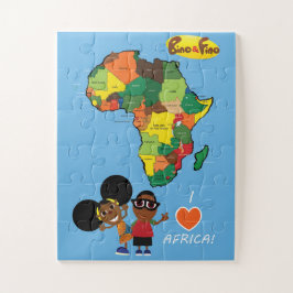 Bino e Fino Eu amo África Quebra-cabeça azul