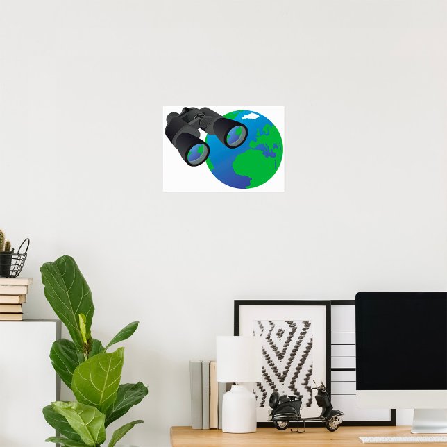 Binoculares E Poster da Terra (Criador carregado)