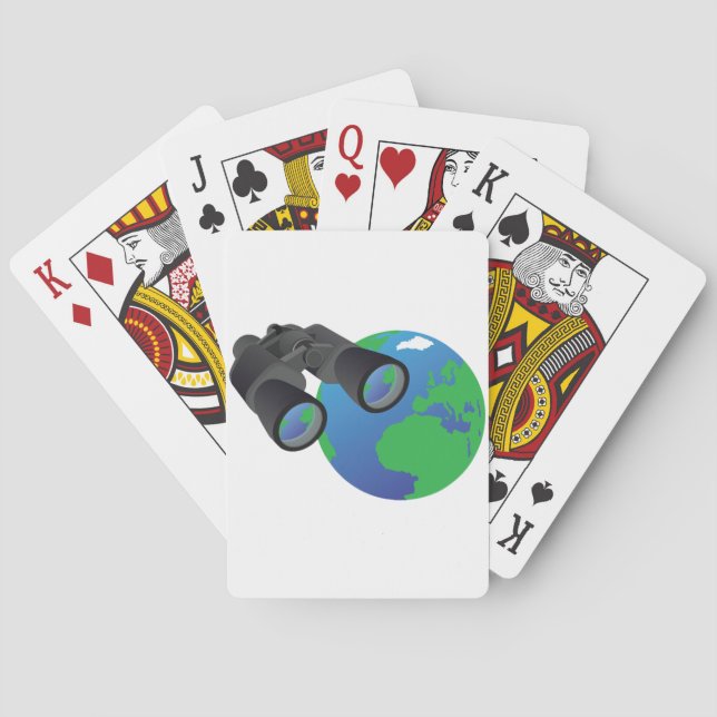 Binóculos E Cartas De Baralho Da Terra (Verso)