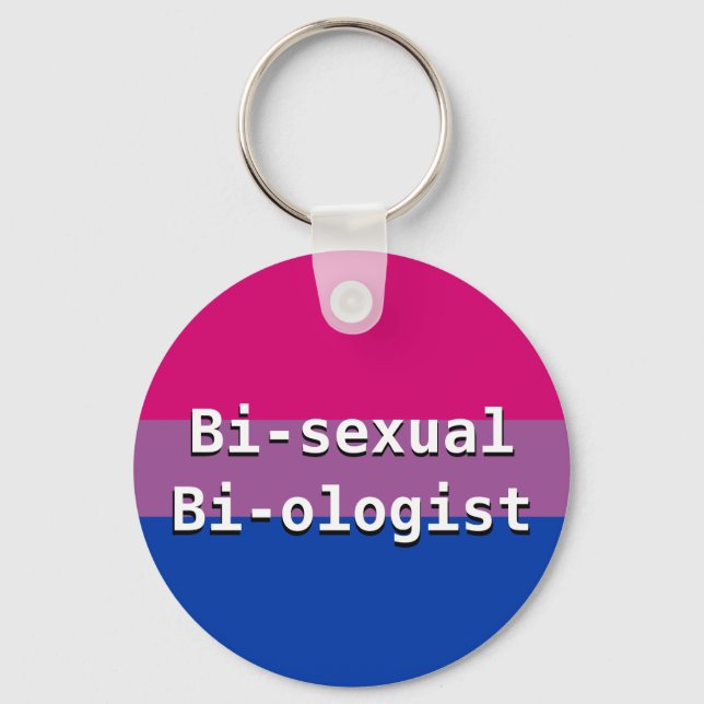 Biólogo Bissexual Button Chaveiro (Frente)