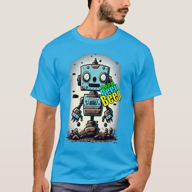 Bipe Vintage Bipe Robô Clássico T-shirt (Frente)
