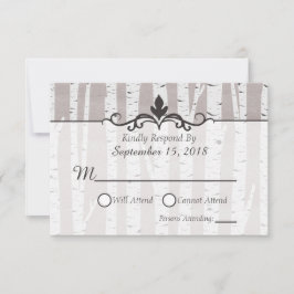 Birch Tree Rustic Nature Weditation RSVP