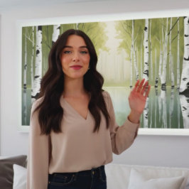 Birch Tres Impressão Modern Nature Poster