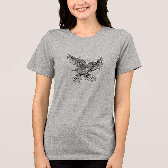 Bird Line Art T-Shirt | Minimalist One Line Drawin (Frente)