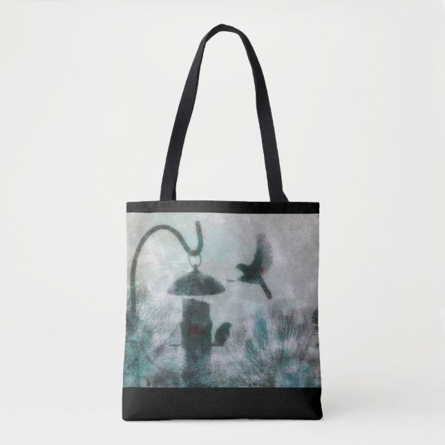 Bird Nature Misteriosa Turquesa Tote Bag (Frente)
