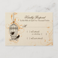 Birdcage Orange & Brown RSVP