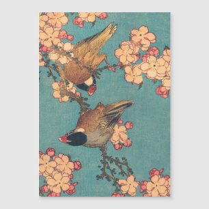 Birds Flowers Hokusai Art Japonês